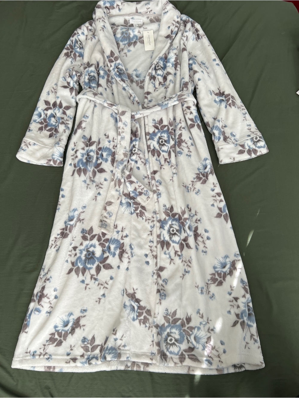 Charter Club Plush Floral Wrap Robe Size M/L